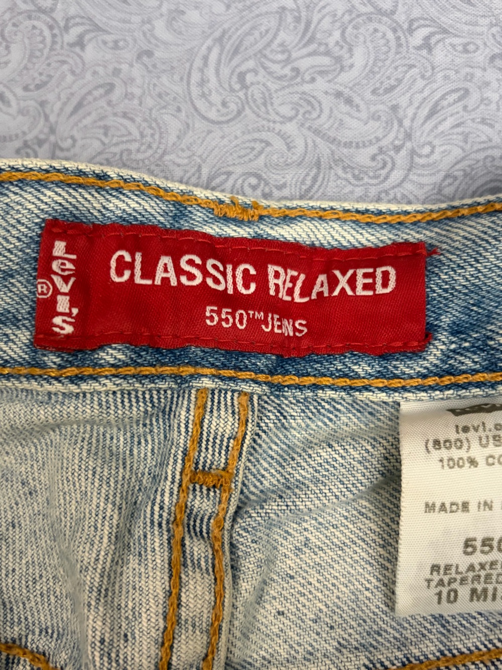 Levi's Relaxed 550 Light Blue Boyfriend Jeans with Floral Patchwork 10 - Picture 10 of 12